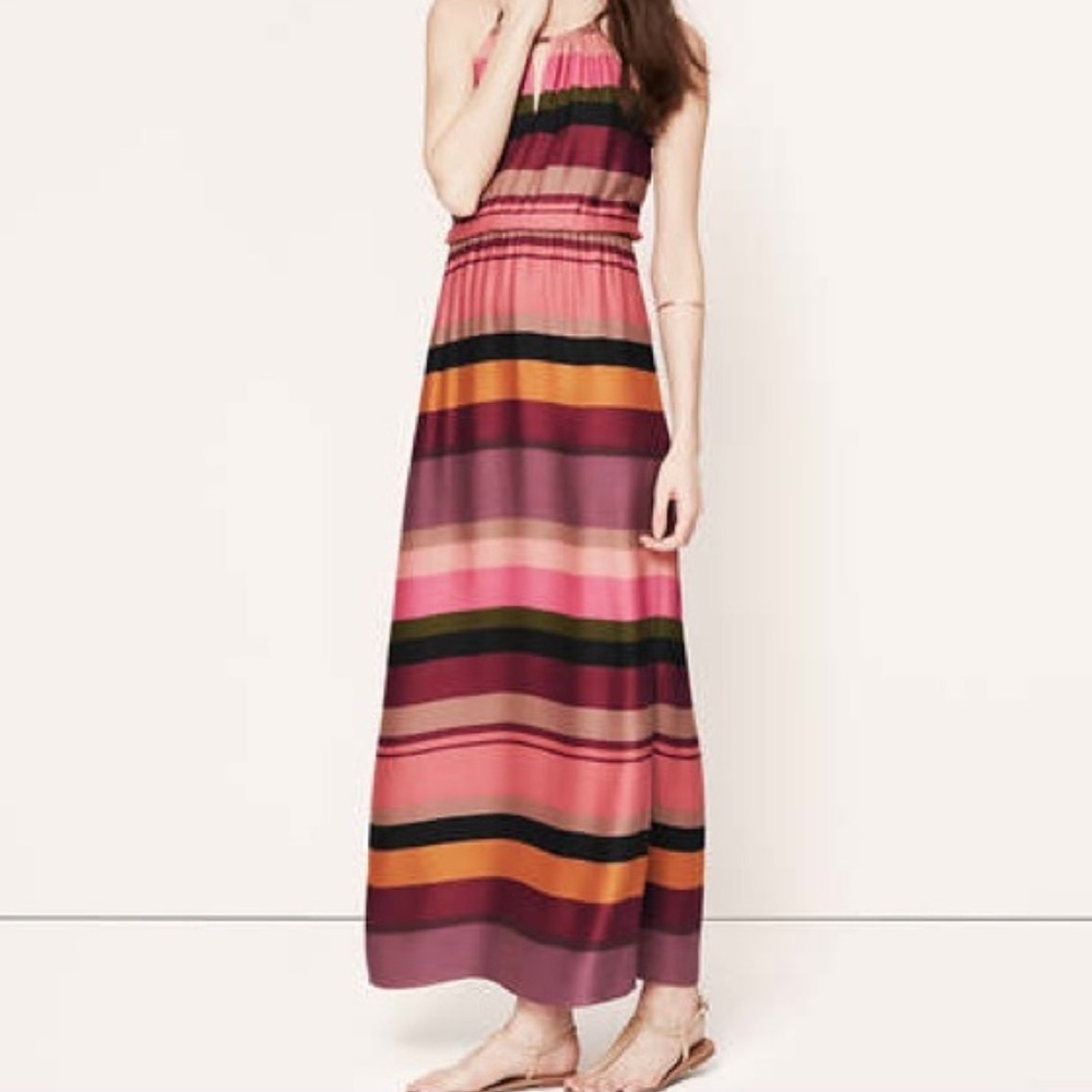 LOFT Earthy Pink Maxi-Dress